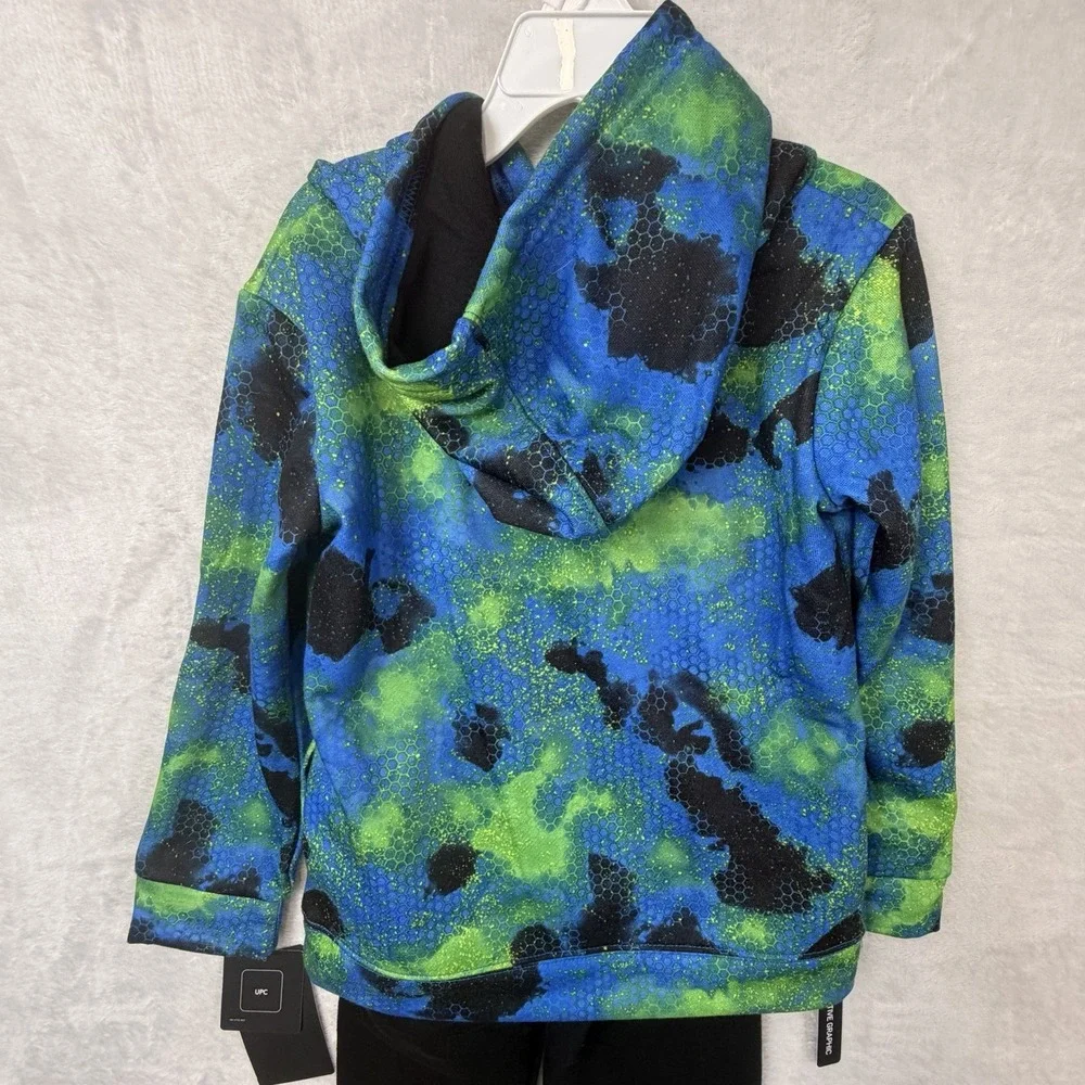 Nike Hoodie Jogger Sweatpants 2 Pc Boys 4T Black Blue Green Fleece Pockets NWT